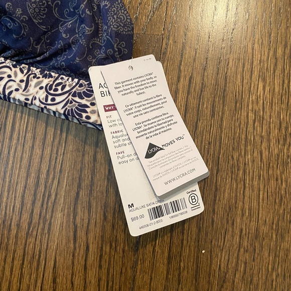 NWT ATHLETA bikini top blue paisley size medium - Picture 4 of 10